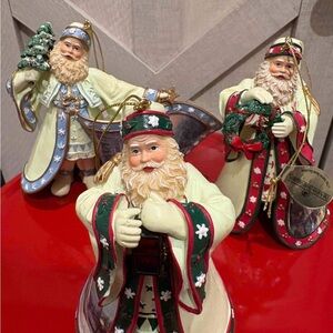 Festive Santa Claus Figurine Set - Thomas Kincaid.